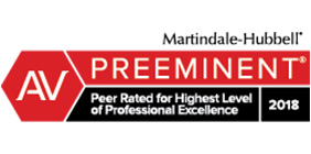 Martindale-Hubbell | AV Preeminent | Peer Rated for Highest Level of Professional Excellence | 2018